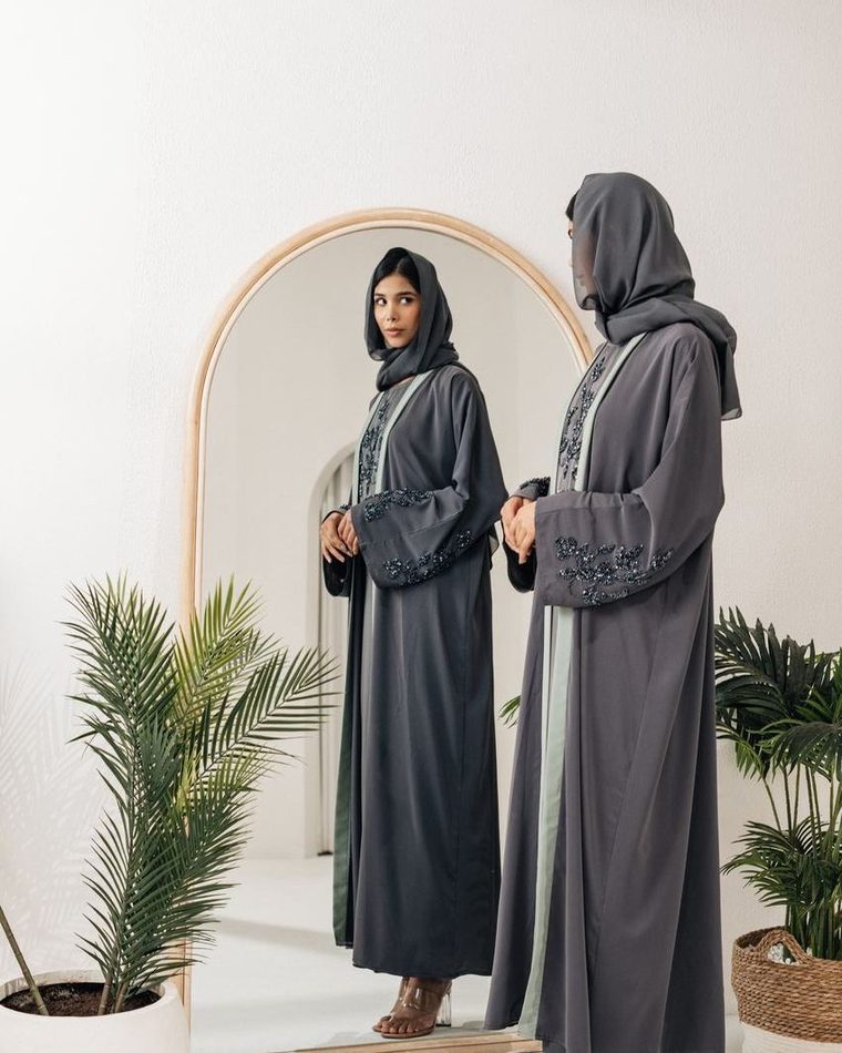 Plain and embroidered abayas